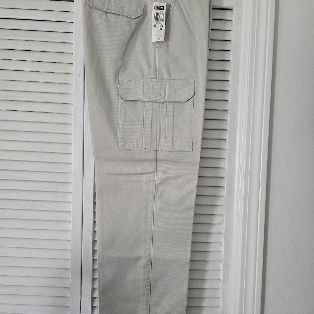 Chaps Mens Cargo Slacks 31 X 31 In Bone